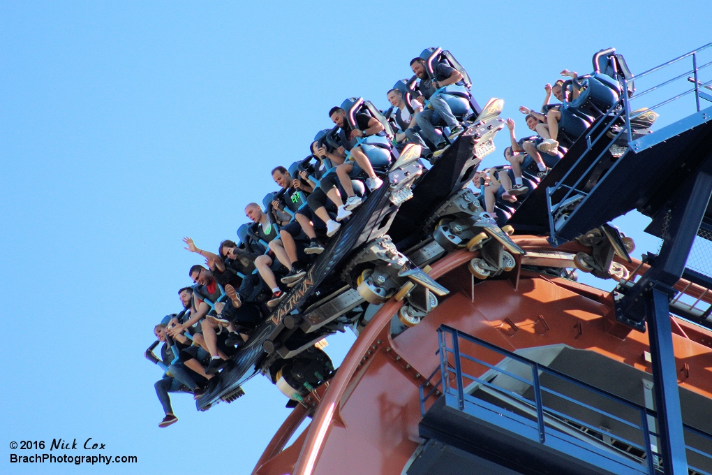 The train hanging over the hill.