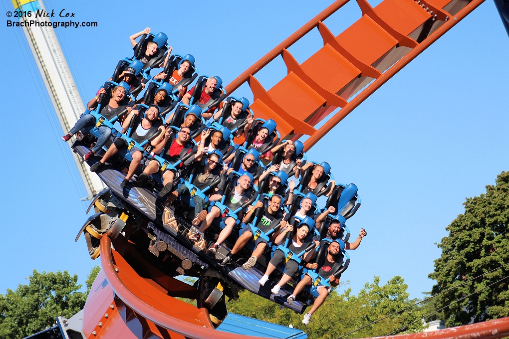 The train going around the turn before the airtime hill.