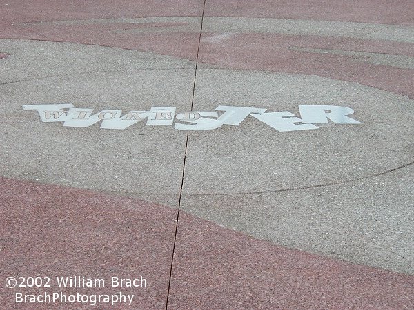 Wicked Twister's logo embedded in the concrete.