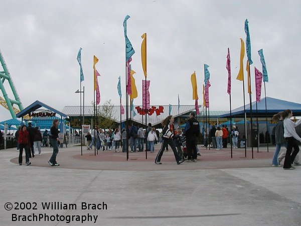 Very festive entrance and ride area for Wicked Twister.