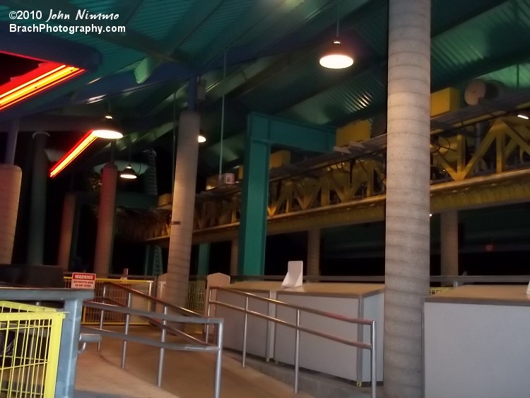 Wicked Twister's station at night.