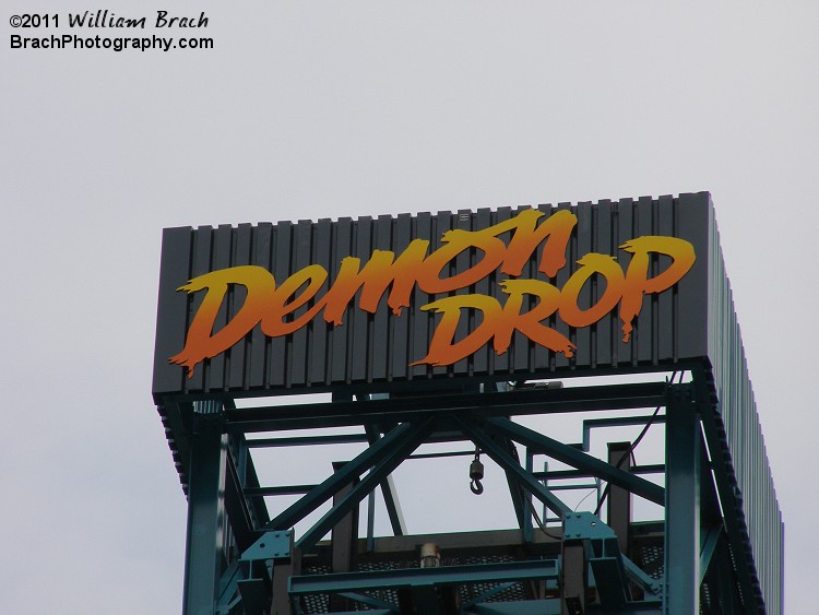 Here's the original sign on Demon Drop!