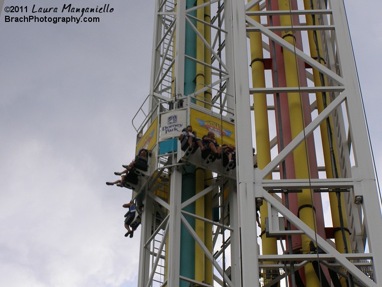 The drop side of Dominator.  You bounce up and down a few times before the ride is completely over.