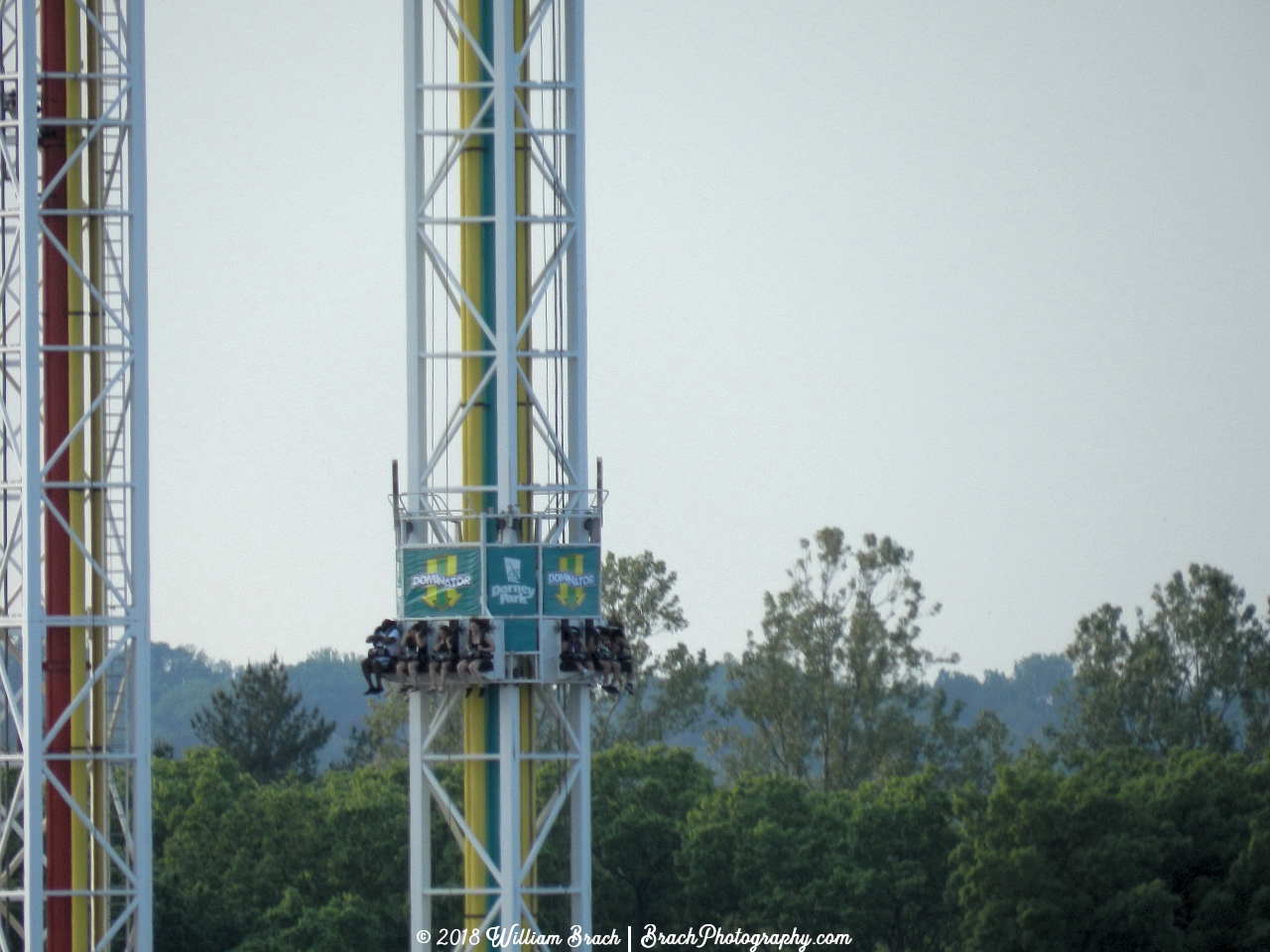 Dropping down the drop tower side of Dominator.