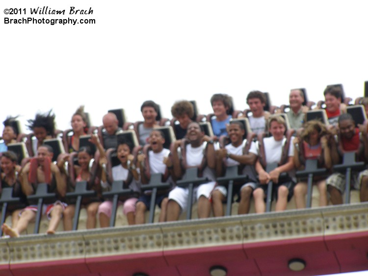 I'm willing to be cold hard cash that atleast five of those people are yelling the ride's name: HANG TIME!