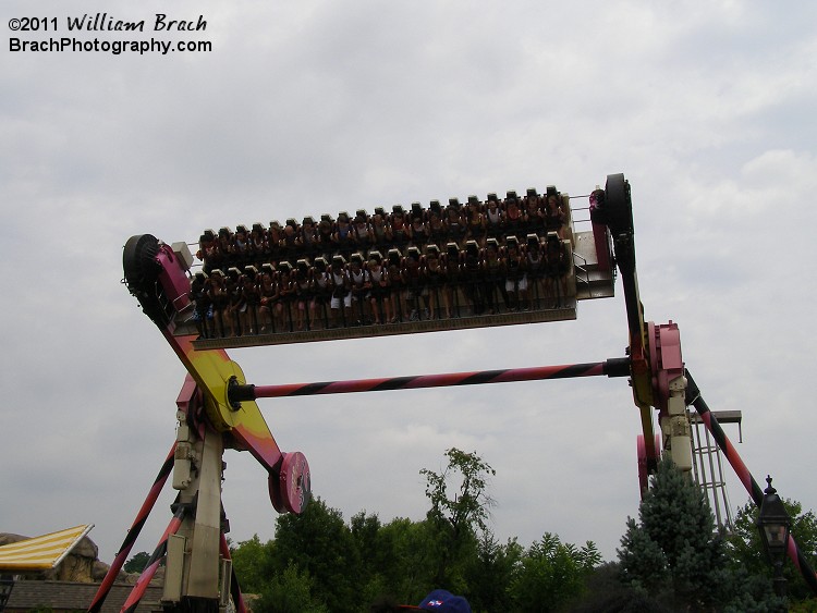 Traditional Top Spin ride commonly found at theme parks across the globe.