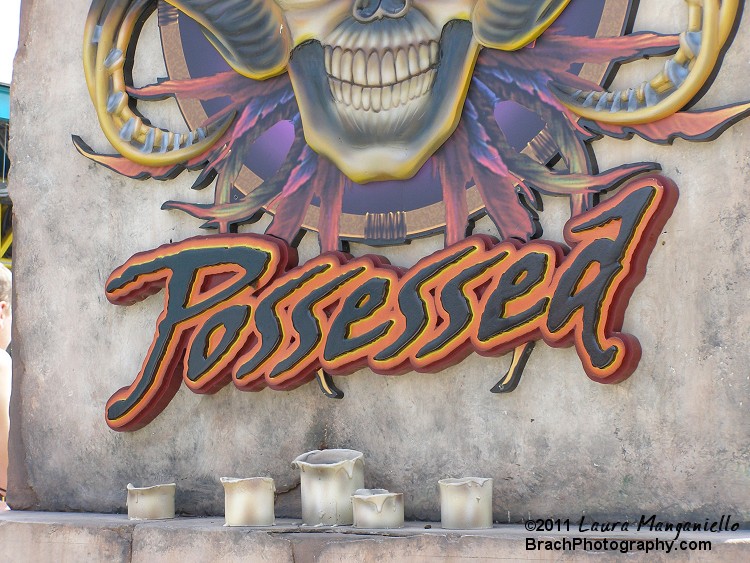 Check out those "melted" candles infront of Possessed's sign.