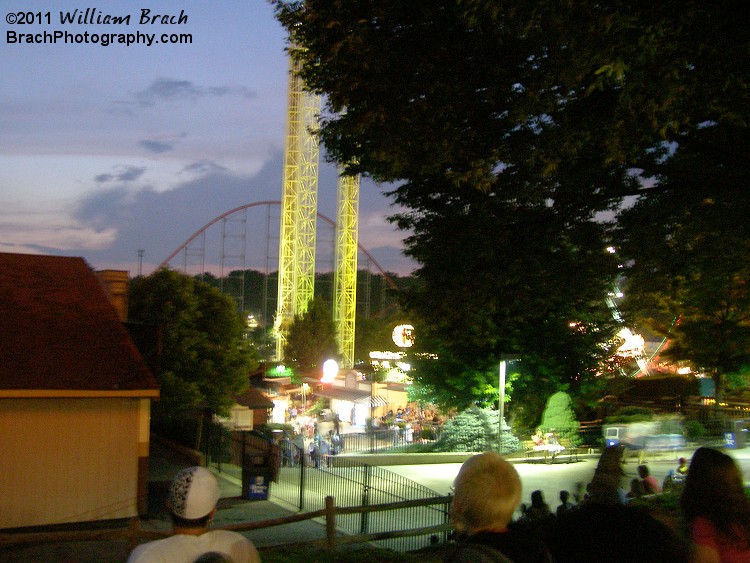 Views of the park at dusk.