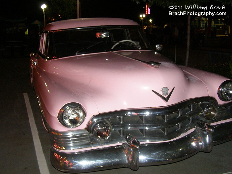 Out front of the 50's styled diner in the park.