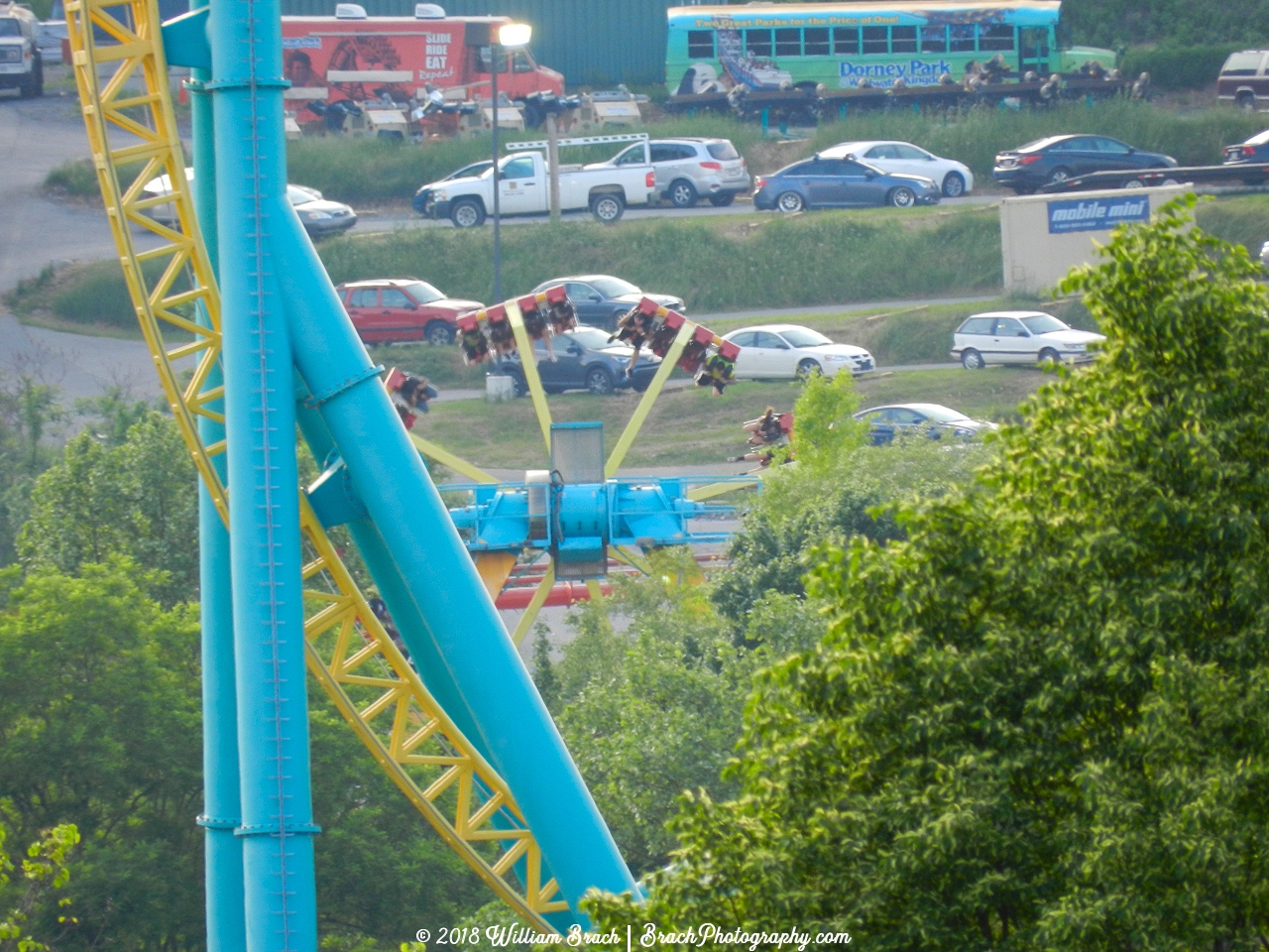 In the disatance we see Revolution in full swing and even further in the distance is Dorney's Staff parking lot and the Bone Yard.