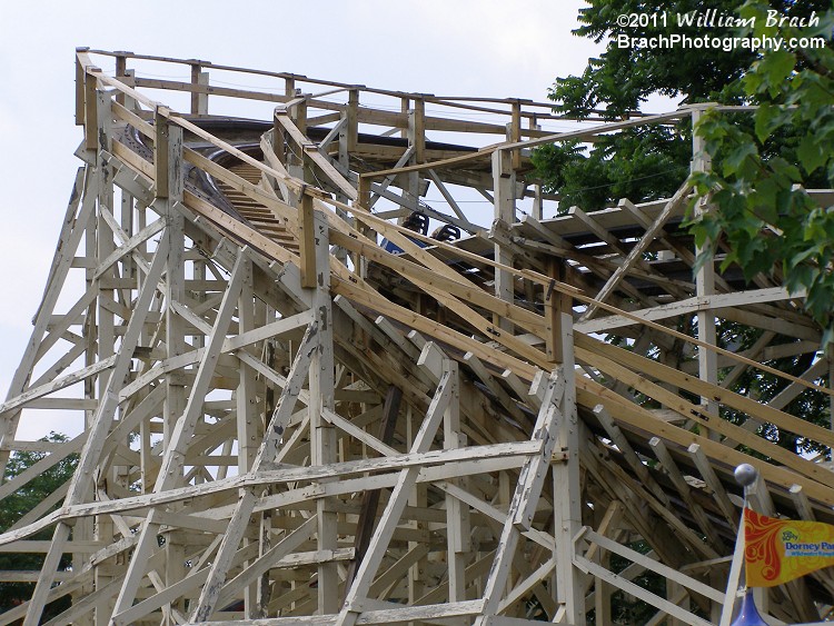 It's very obvious that you can see parts of the ride that was rebuilt over the winter of 2010.