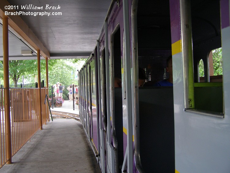 Looking towards the rear of the train before departure.