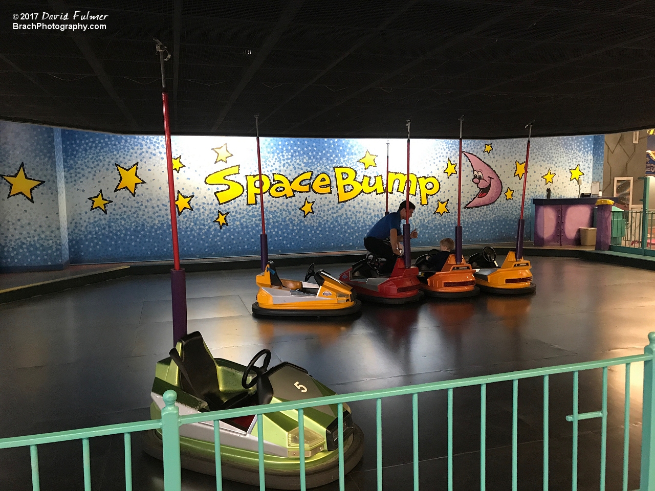 Galaxyland's kiddie bumper cars.