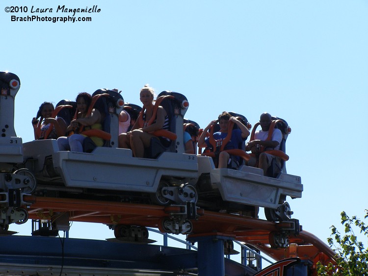 Closer view of one of Fahrenheit's trains.