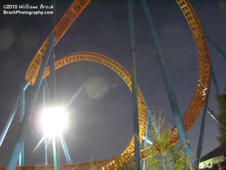 Cobra roll at night.