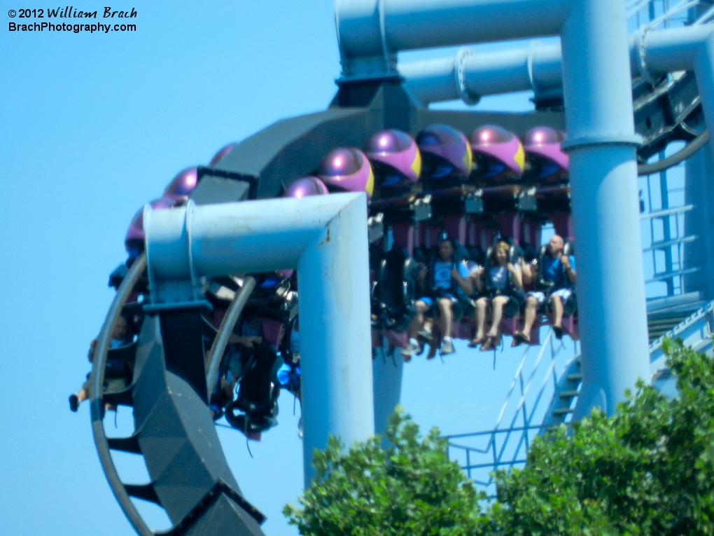 Great Bear train making its way into the helix after leaving the lift hill.