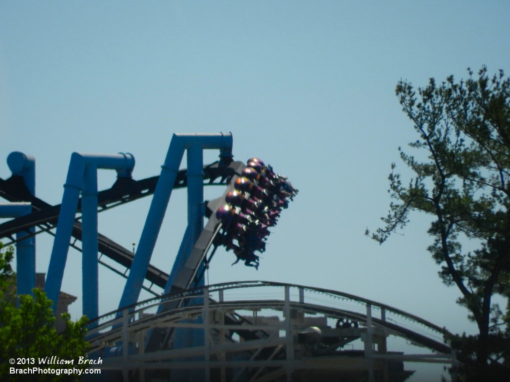 Train going down the first drop.