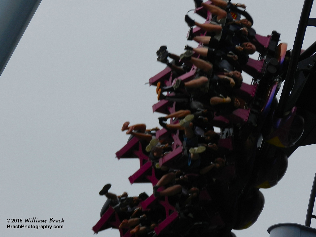 Another train loaded with riders going through the course.