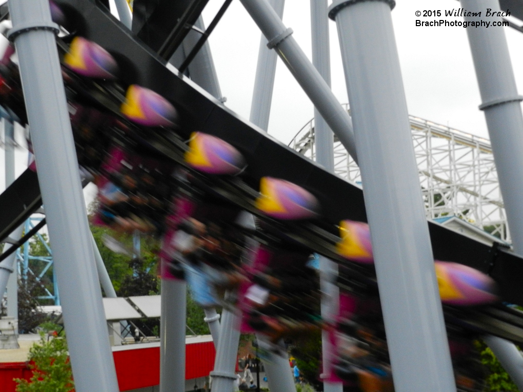 Train leaving the vertical loop.