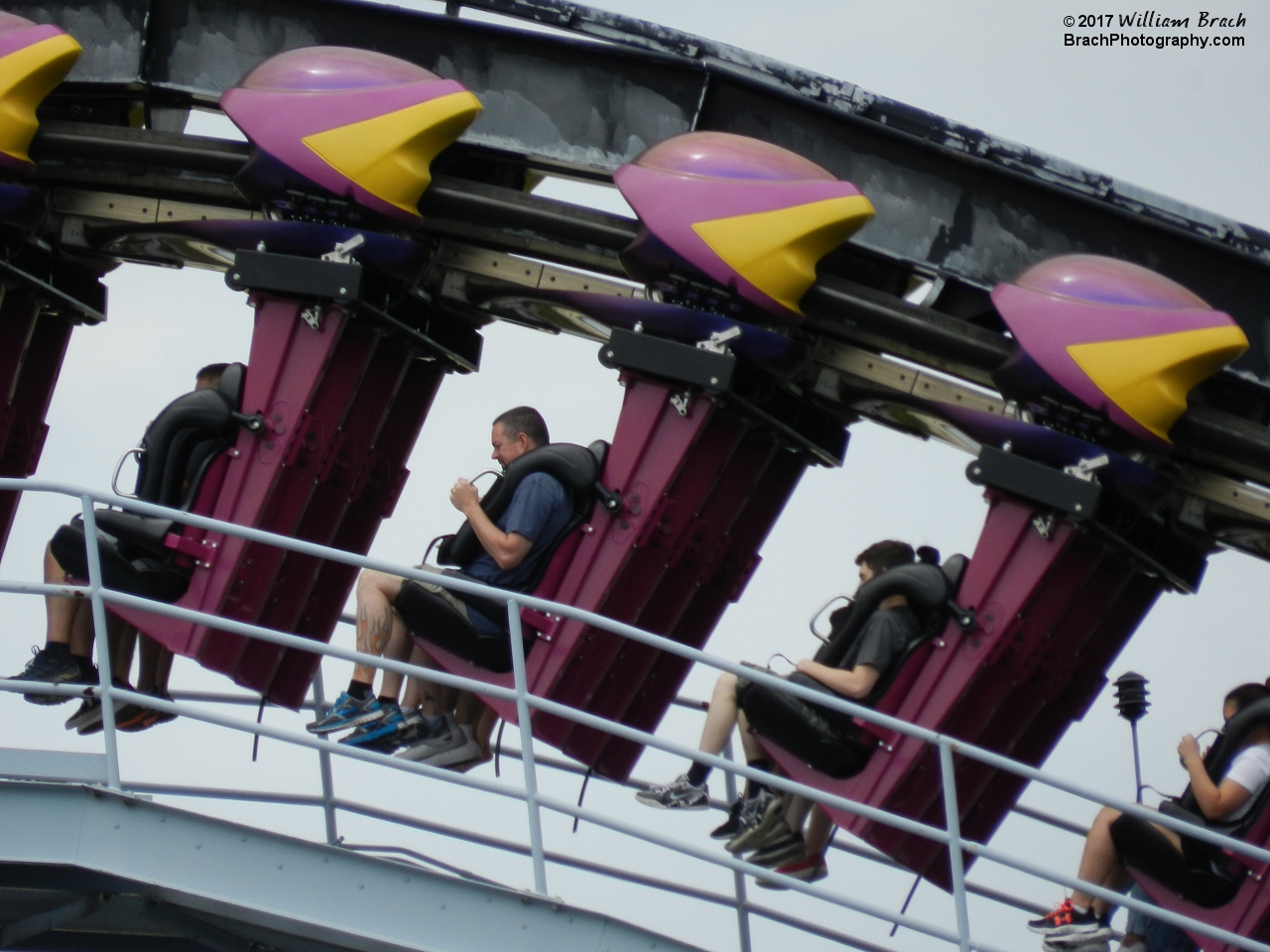 Great Bear train going up the lift hill.