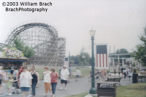 Views of the midway between Lightning Racer and Roller Soaker.