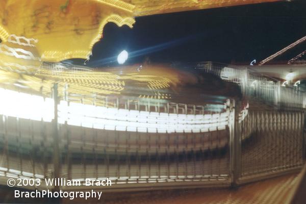 Night shot of the ride in motion.