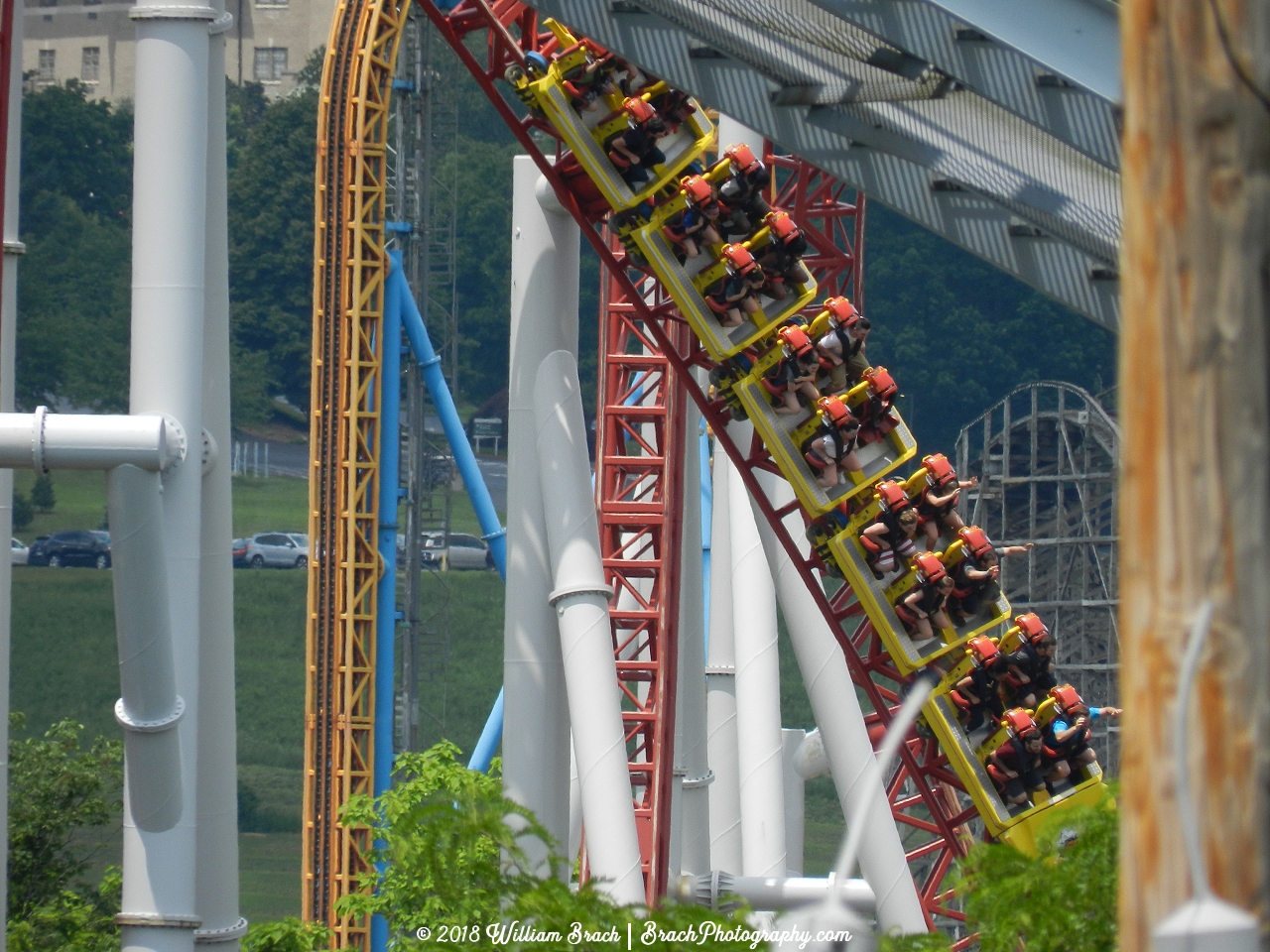 Train on Storm Runner running the course.