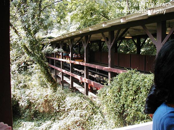 Trailblazer train in the brake run after finishing its run.