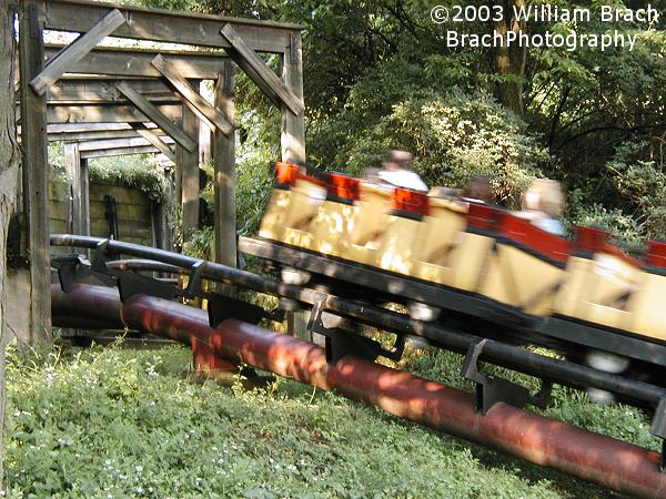 Trailblazer train about to enter the brake run.