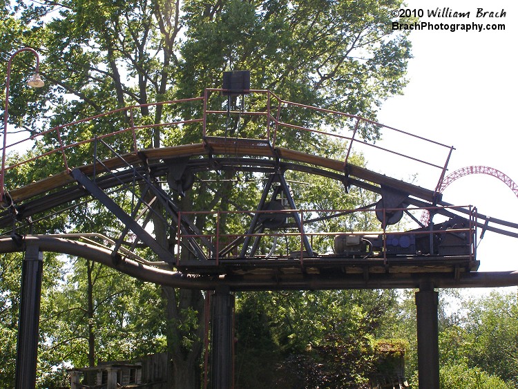 Here's the top of Trailblazer's lift hill.