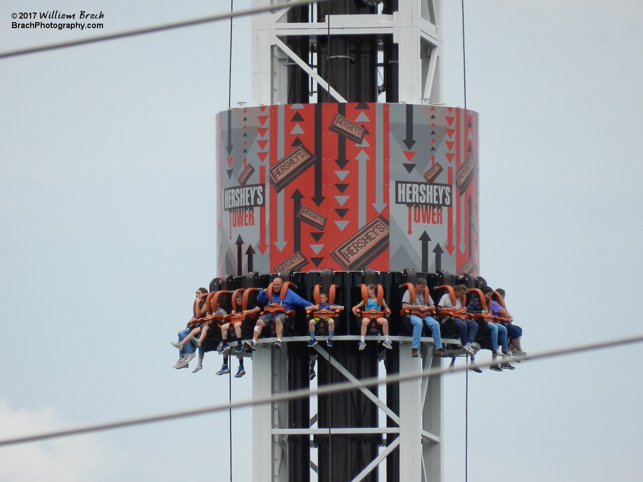 Tallest of the three towers, these riders are getting ready to drop!