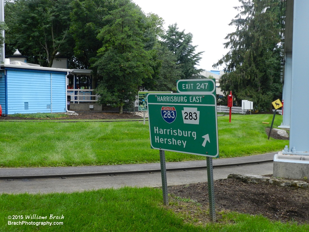 We want this exit to go back to Hersheypark.