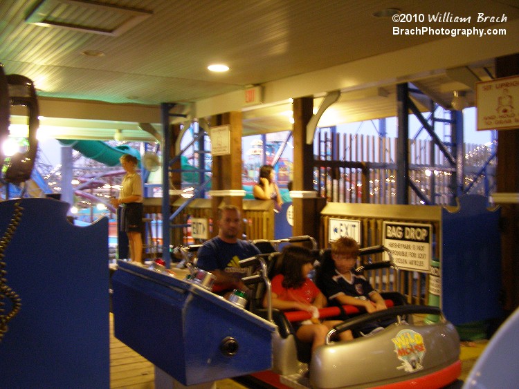 Looking into the station from the queue line.