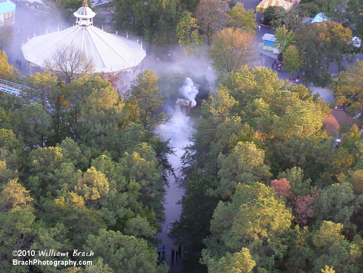 You can't have scare zones without artificial fog.  Fog's rolling in and it's still daylight out.  I remember being in the park for Halloween event and seeing the fog had been pushed by the wind to cover I-95 in thick fake fog.