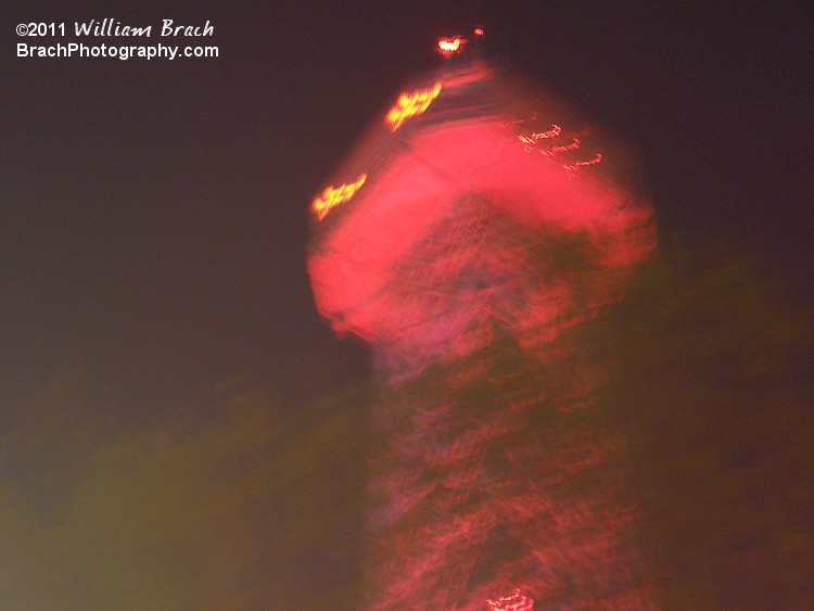 Lit up in very creepy red lights with the evil eyes looking over Doswell, Virginia.