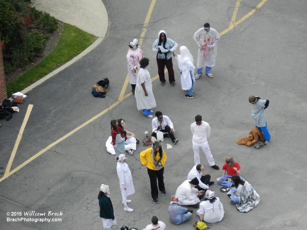 Haunt monsters warming up before they go out and start scaring people.