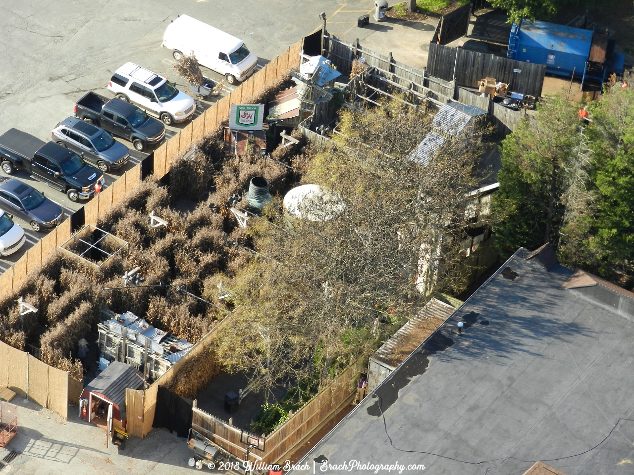 Kings Dominion's Cornstalkers maze from the Eiffel Tower.