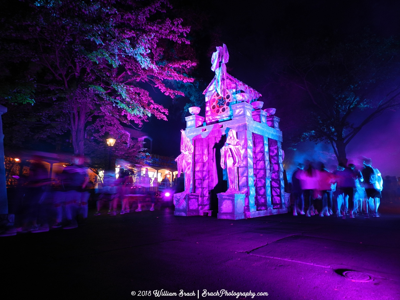 Beautifully lit up Necropolis entrance area.