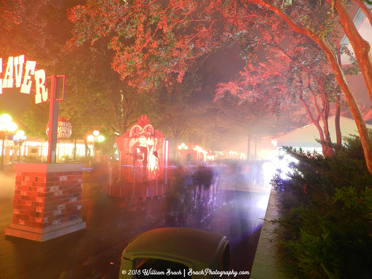 Very colorful Cleaver Brothers Carnival at night.