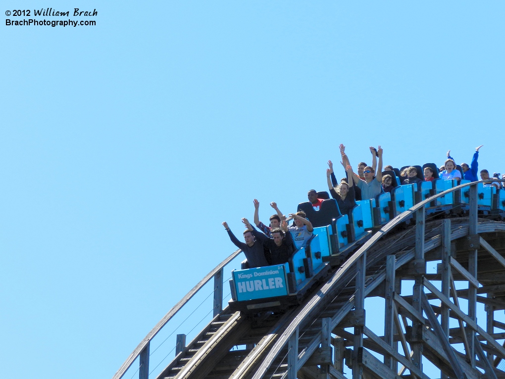 Hurler train going down the first drop.