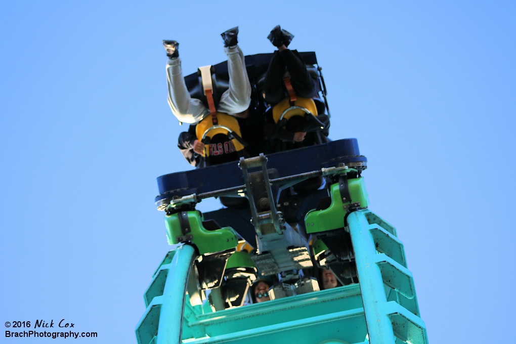 Riders flying backwards...or forwards...through the cobra roll.