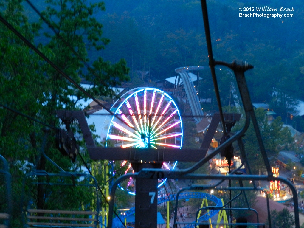 New for 2015 was a refurbishment of the Giant Wheel and that included an LED light package.  Puts on an impressive light show!