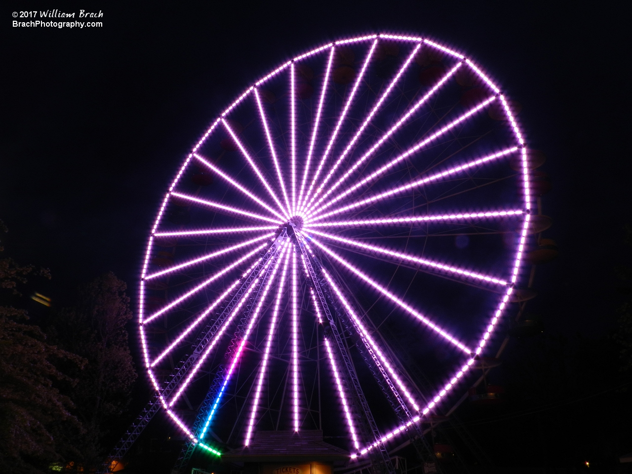 Purple lights make the ride really stand out.