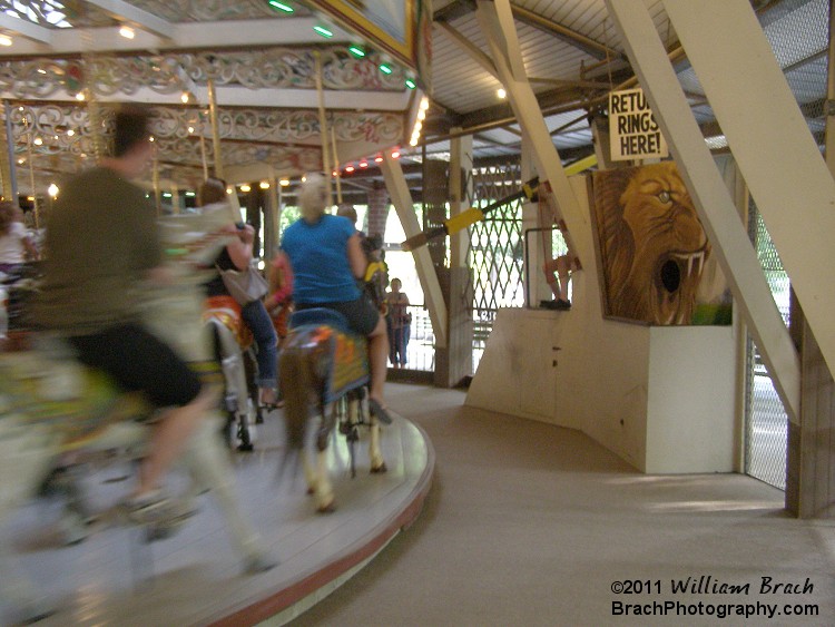 One of the few remaining carousels with a ring machine that you can try to grab the Brass Ring and win a free ride on the Grand Carousel.  This is where you return your rings.