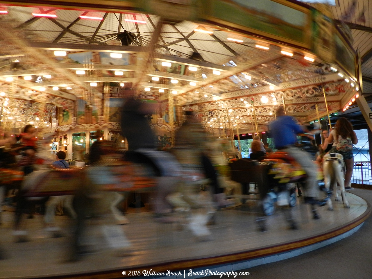 Knoebels Grand Carousel in motion.