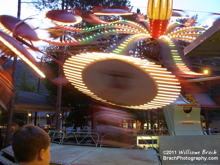 Paratrooper in motion at night.