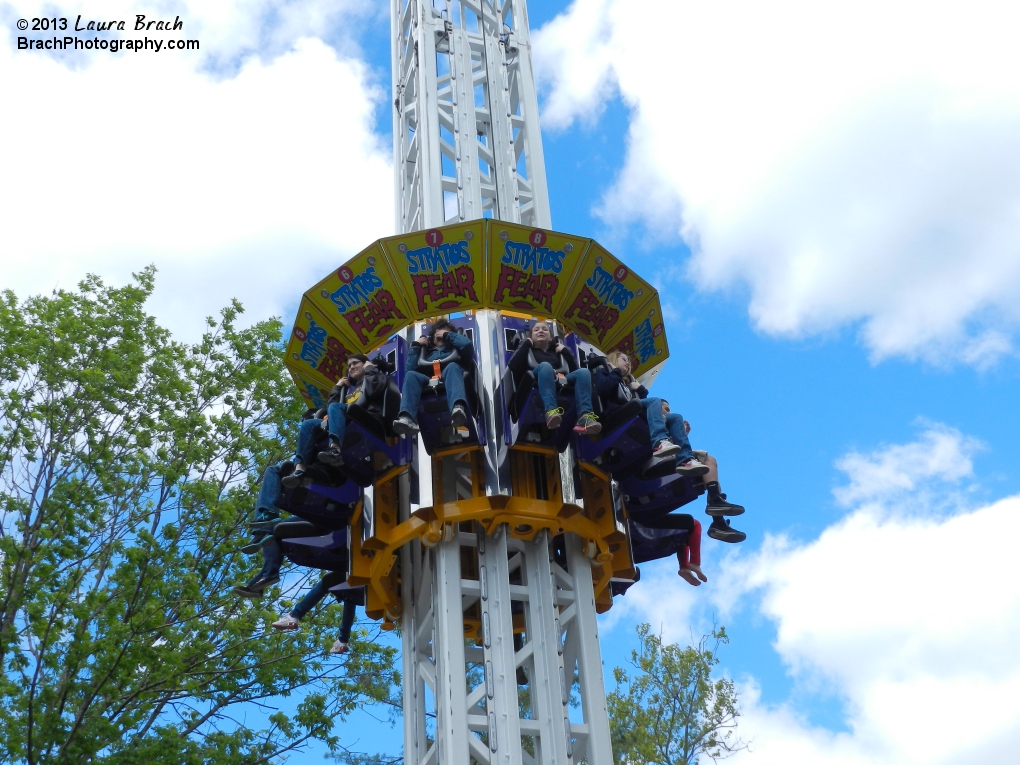 Next round of riders going up the 148ft tall tower.