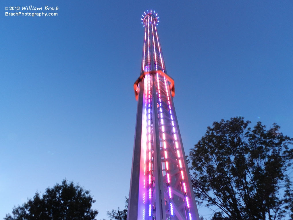 Looking at the ride at night.