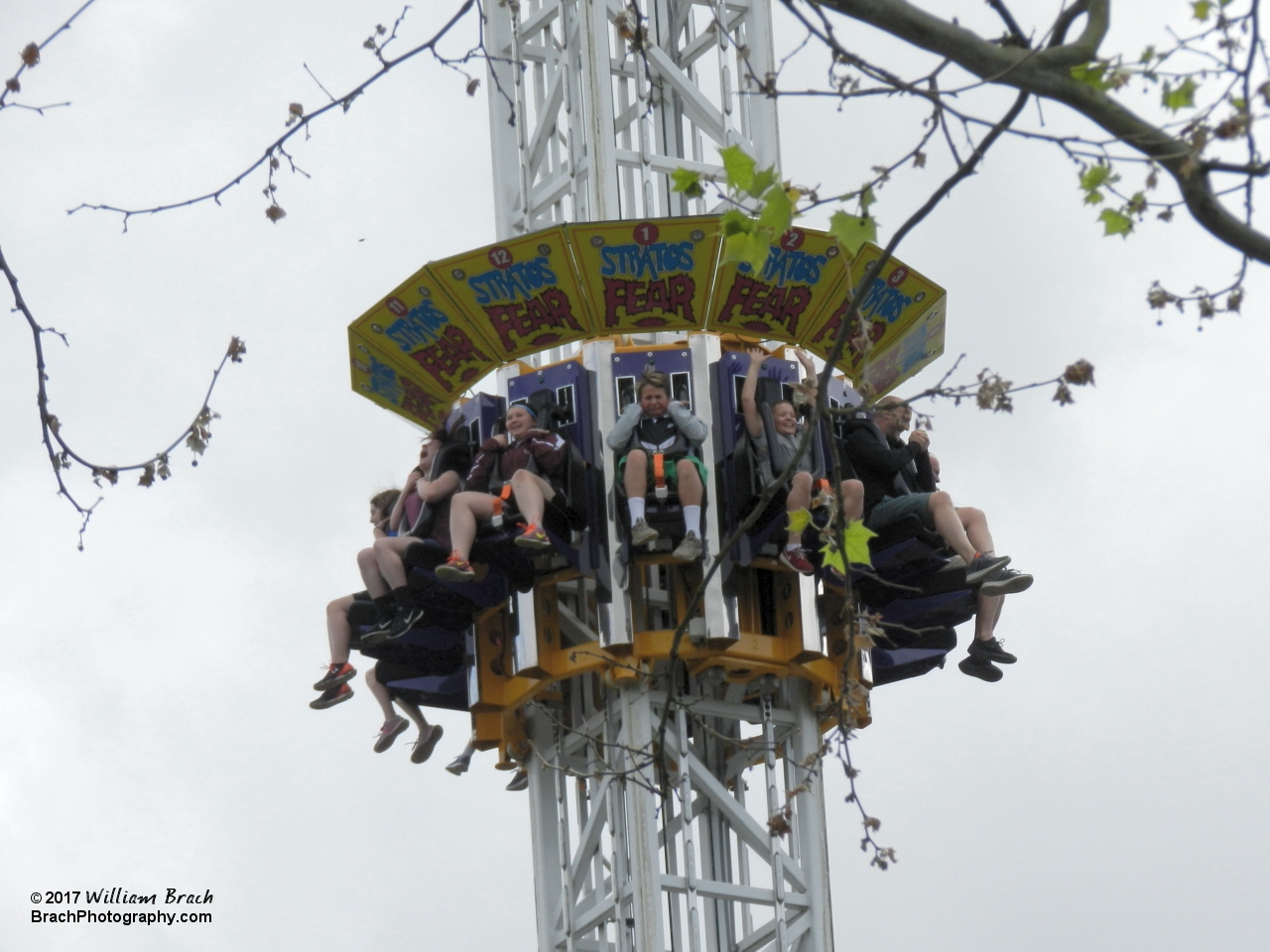 Riders on StratosFear are free fallin' back to the station.