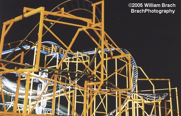 The coaster at night.